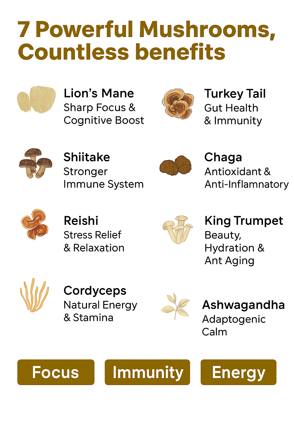 Mojo Mushroom Coffee – 7 Mushroom Blend for Focus, Energy & Immunity